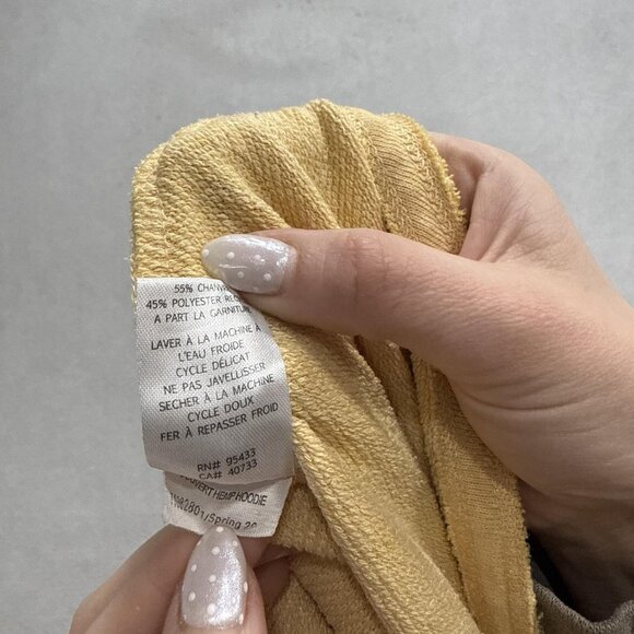 Toad&Co Hoodie Womens Small Yellow Covert Hemp Terry Pullover Sweatshirt Pockets - Picture 5 of 11